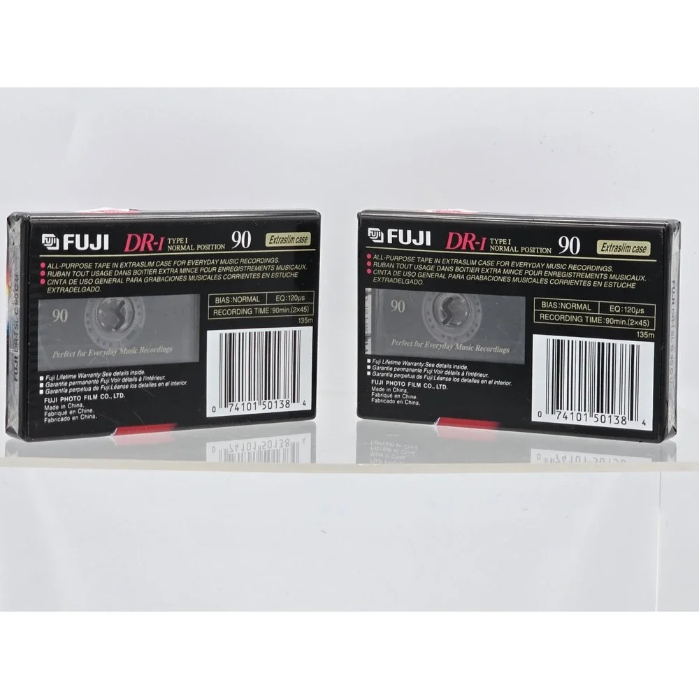 2 Lot - Fuji Audio Cassette Blank Tapes New Sealed DR-I 90 Minutes Normal Bias‎